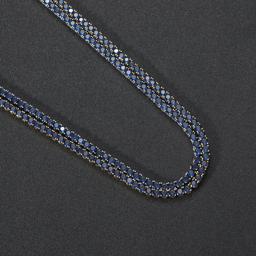 Blue Sapphire Tennis Necklace