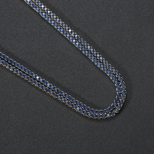 Blue Sapphire Tennis Necklace