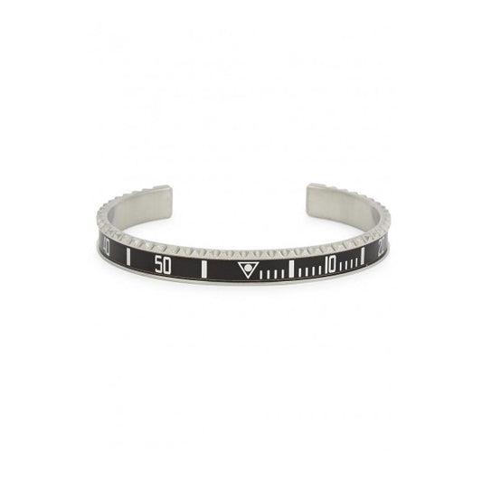 GIANTTO LEGACY COLLECTION BLACK / SILVER STEEL DIVER BEZEL BANGLE