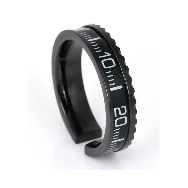 GIANTTO LEGACY COLLECTION BLACK STEEL DIVER BEZEL RING