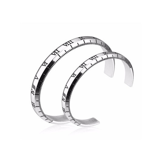 GIANTTO LEGACY COLLECTION ROMAN NUMERAL STEEL BANGLE BRACLET