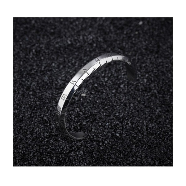 GIANTTO LEGACY COLLECTION ROMAN NUMERAL STEEL BANGLE BRACLET