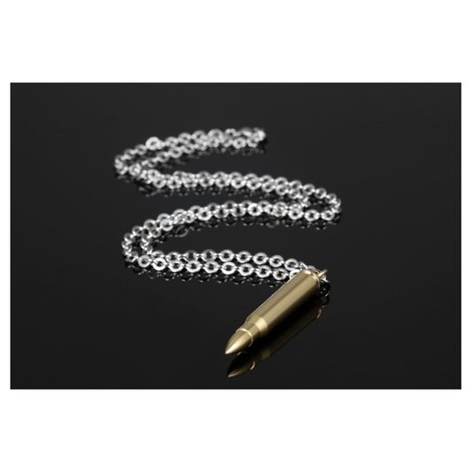 GIANTTO LEGACY COLLECTION GOLD STEEL BULLET PENDANT NECKLACE