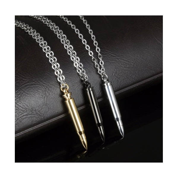 GIANTTO LEGACY COLLECTION GOLD STEEL BULLET PENDANT NECKLACE