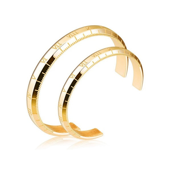 GIANTTO LEGACY COLLECTION ROMAN NUMERAL STEEL BANGLE BRACELET