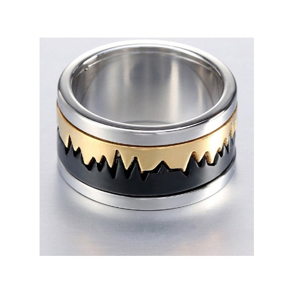 GIANTTO LEGACY COLLECTION TRI- COLOR ZIG -ZAG RING