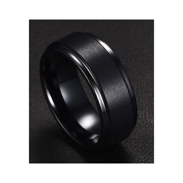 GIANTTO LEGACY COLLECTION BLACK STEEL RING