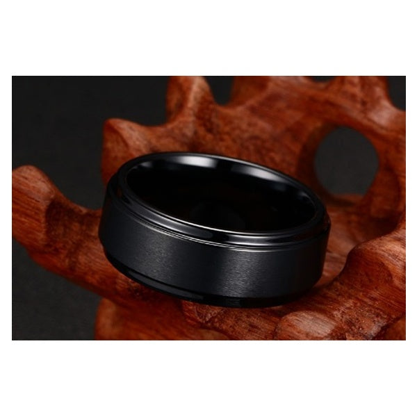 GIANTTO LEGACY COLLECTION BLACK STEEL RING