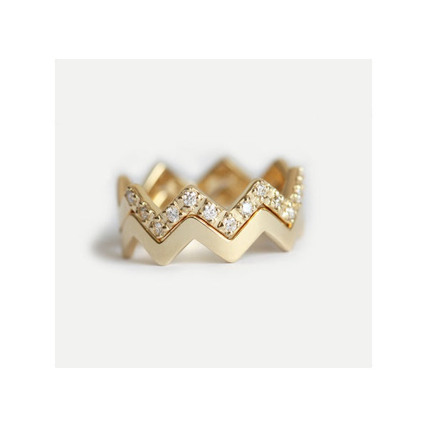 14k Gold Zig Zag Band.