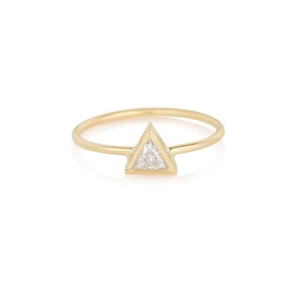 Trillion cut diamond engagement ring in 14k solid gold