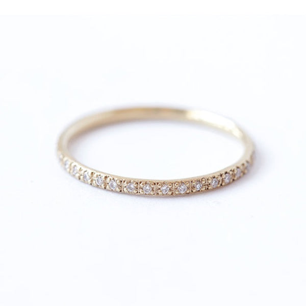 Full Diamond Eternity Wedding Band In Solid Gold.