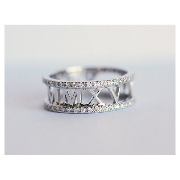 Roman Numeral Diamond Ring