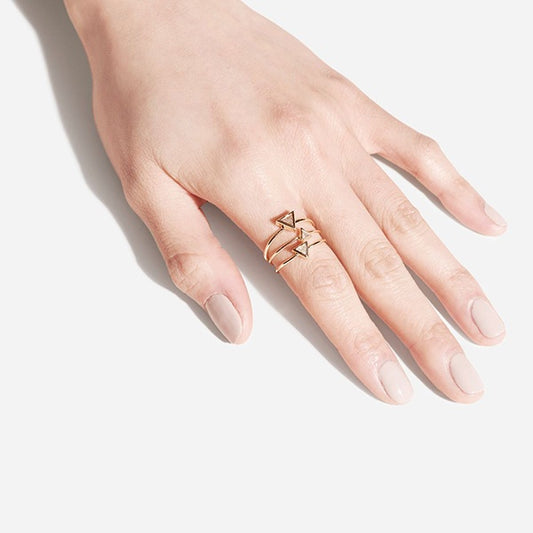 Trillion cut diamond engagement ring in 14k solid gold