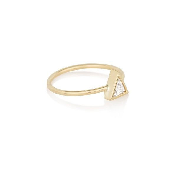 Trillion cut diamond engagement ring in 14k solid gold