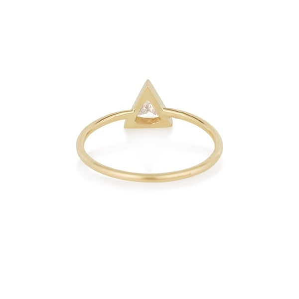 Trillion cut diamond engagement ring in 14k solid gold