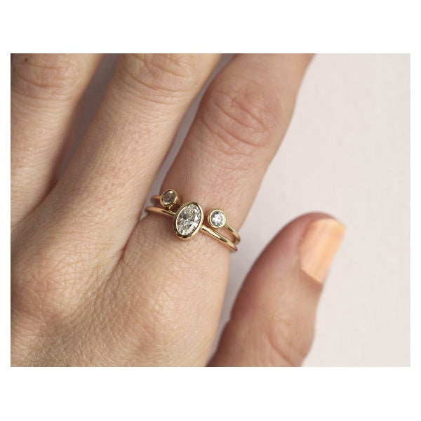 Oval Diamond 14k Gold Ring