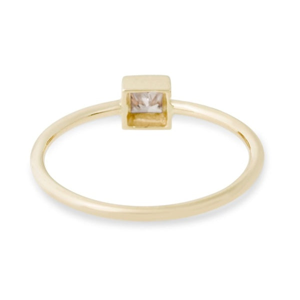 Bezel Set Solitaire Princess Cut Ring