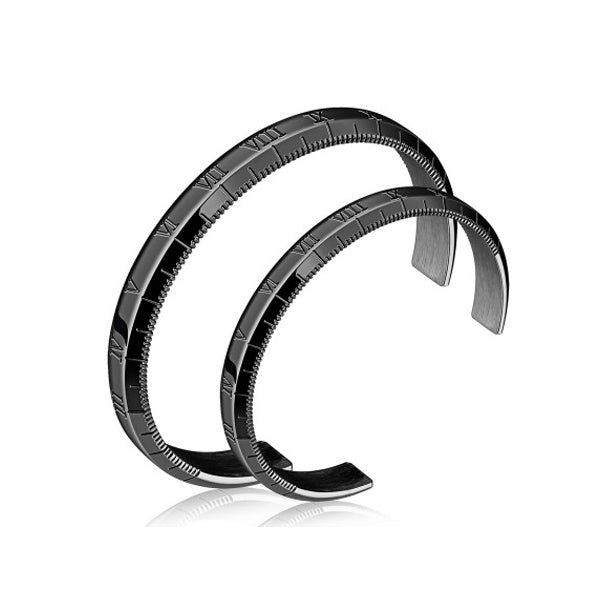 GIANTTO LEGACY COLLECTION ROMAN NUMERAL STEEL BANGLE BRACELET