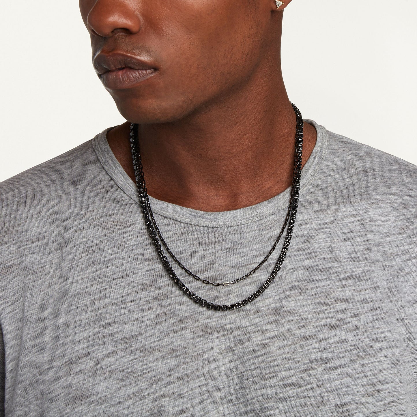 BLACK ONYX TENNIS NECKLACE