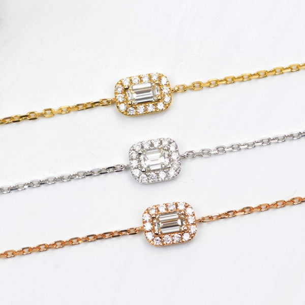 Baguette and Gold Pave Bezel Bracelet