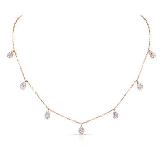 Pear Shape Pave Dangle Choker