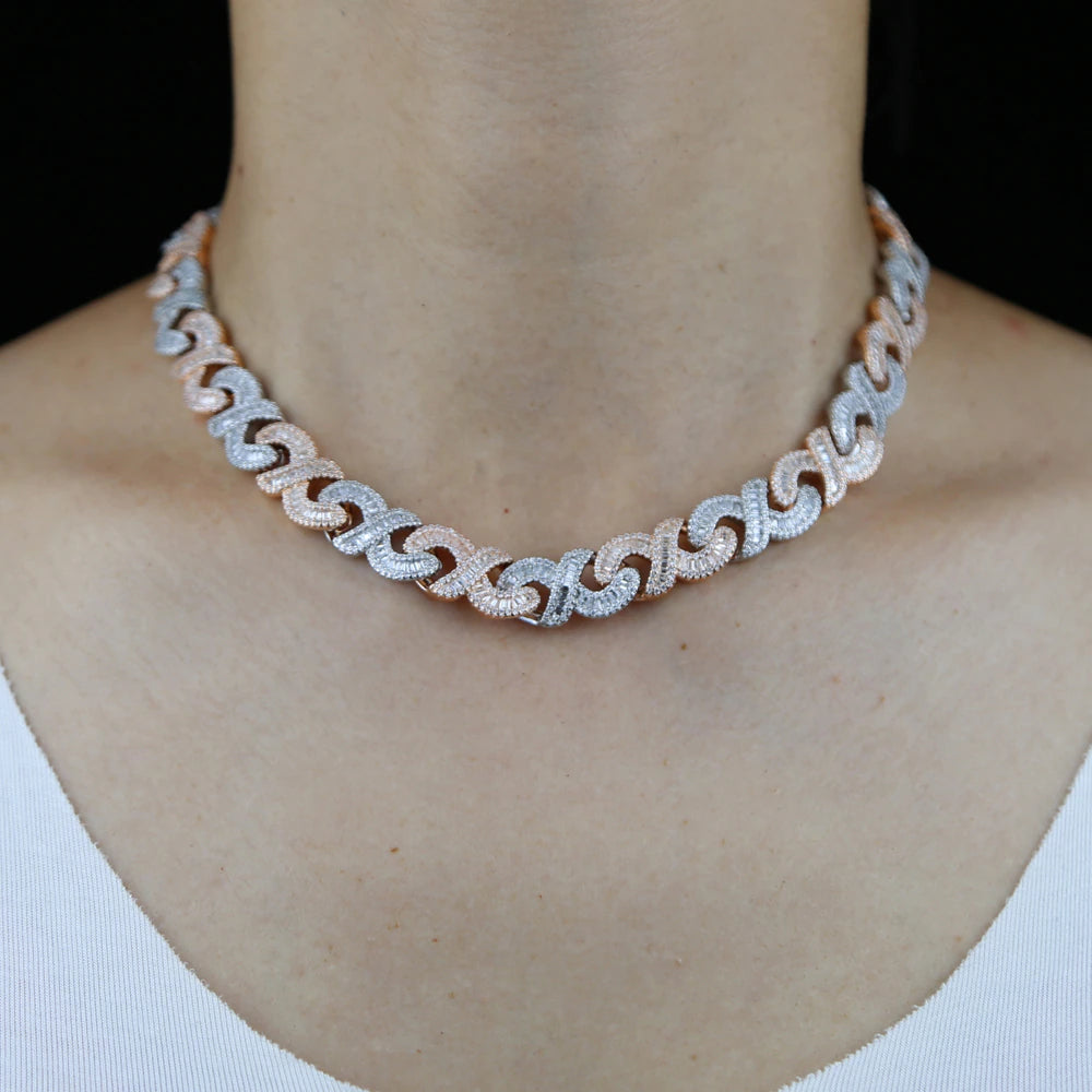 2 TONE G- LINK INFINITY NECKLACE