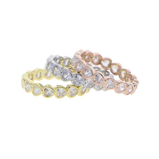BEZEL SET HEART RINGS