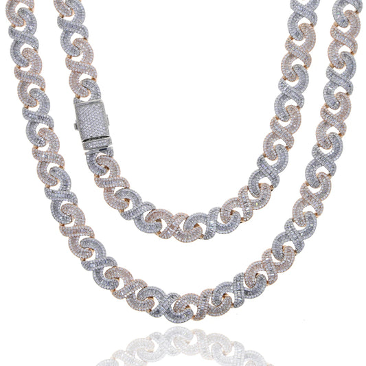 2 TONE G- LINK INFINITY NECKLACE