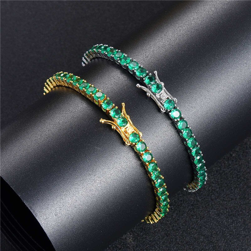GREEN TENNIS BRACELET