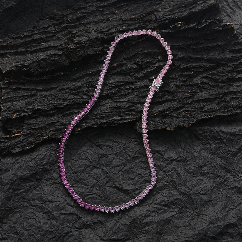 GRADIENT PINK TENNIS NECKALCE