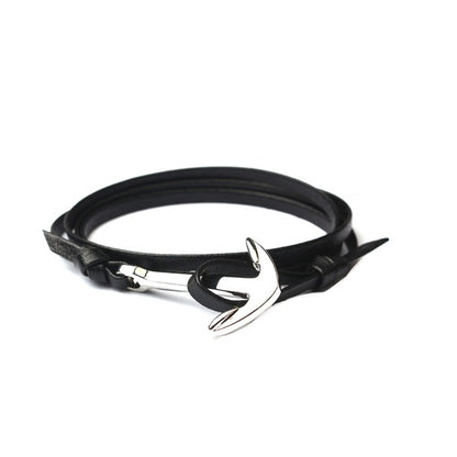 GIANTTO LEGACY COLLECTION METAL ANCHOR & LEATHER BRACELET