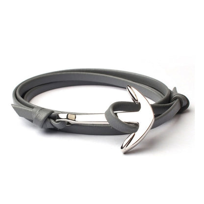 GIANTTO LEGACY COLLECTION METAL ANCHOR & LEATHER BRACELET