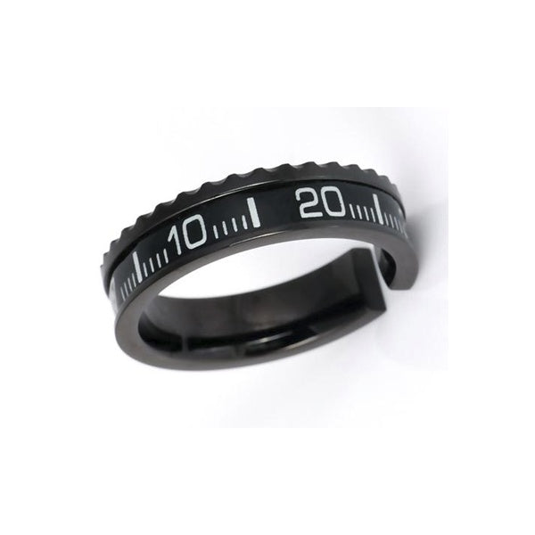 GIANTTO LEGACY COLLECTION BLACK STEEL DIVER BEZEL RING