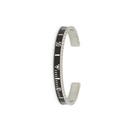 GIANTTO LEGACY COLLECTION BLACK / SILVER STEEL DIVER BEZEL BANGLE
