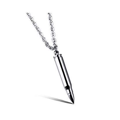 GIANTTO LEGACY COLLECTION BLACK STEEL BULLET PENDANT NECKLACE