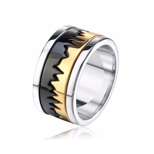 GIANTTO LEGACY COLLECTION TRI- COLOR ZIG -ZAG RING