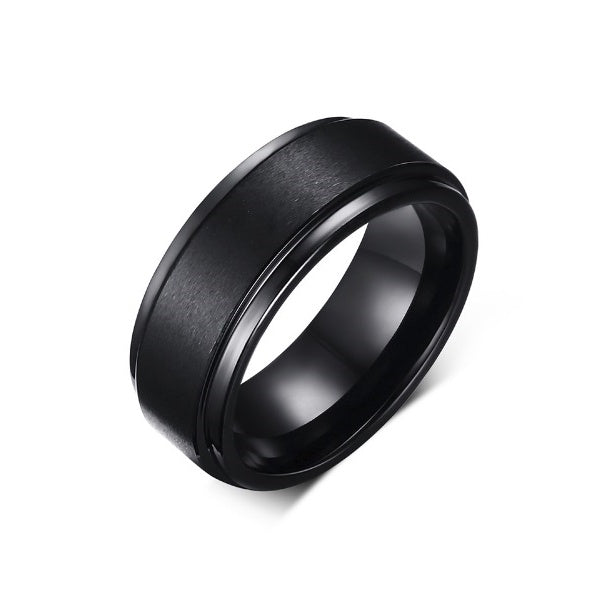 GIANTTO LEGACY COLLECTION BLACK STEEL RING