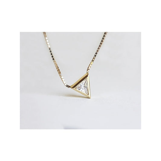 Triangle Shape Diamond Necklace.