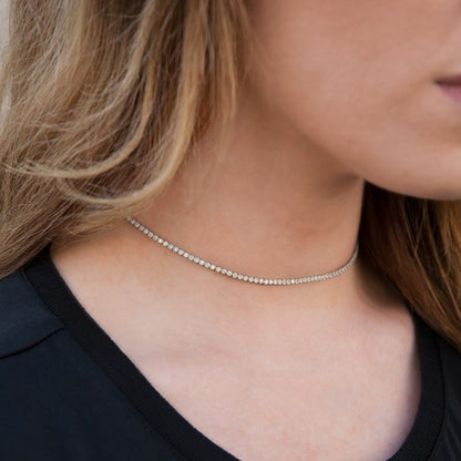 14KT WHITE GOLD DIAMOND COLLECTION CHOKER NECKLACE