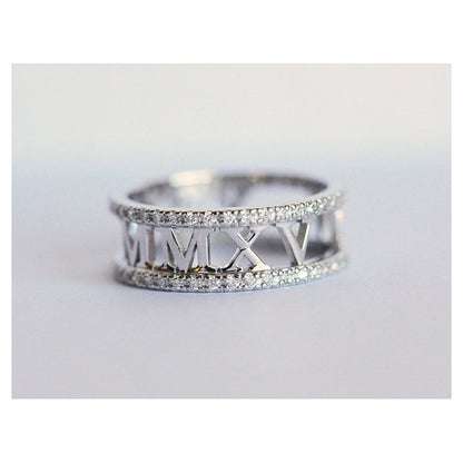 Roman Numeral Diamond Ring