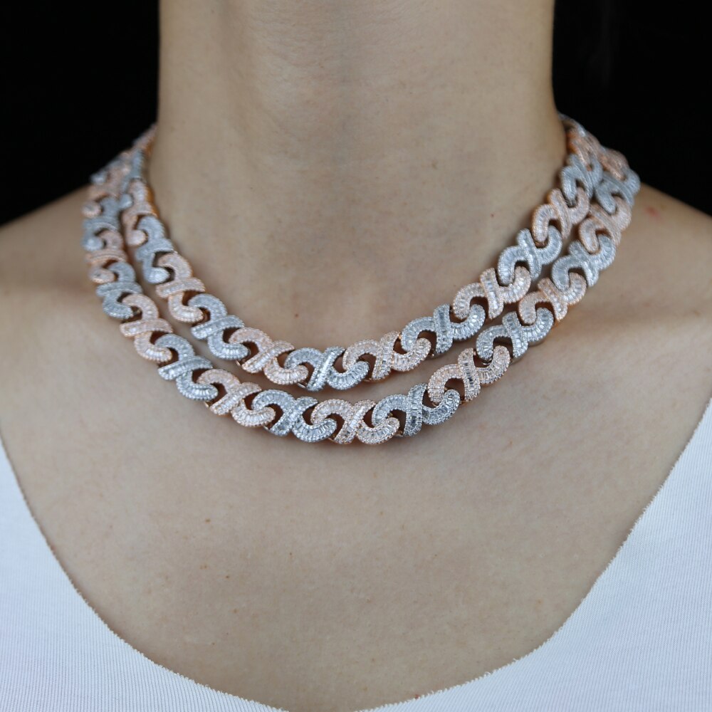 2 TONE G- LINK INFINITY NECKLACE