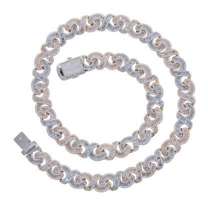 2 TONE G- LINK INFINITY NECKLACE